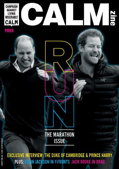Princes William and Harry on the cover of CALMzine