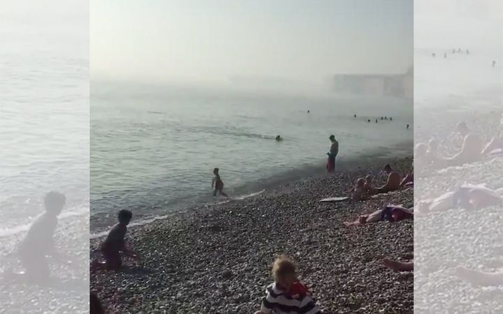 A toxic 'haze' descended on the Sussex coast on Sunday