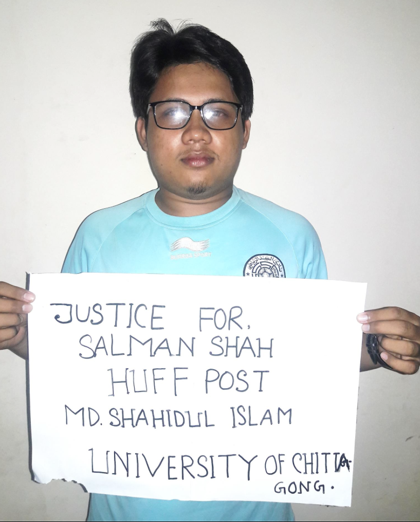 Millions of youths in Bangladesh joined the protest to promote Huff Post article to secure "Justice For Salman” includin