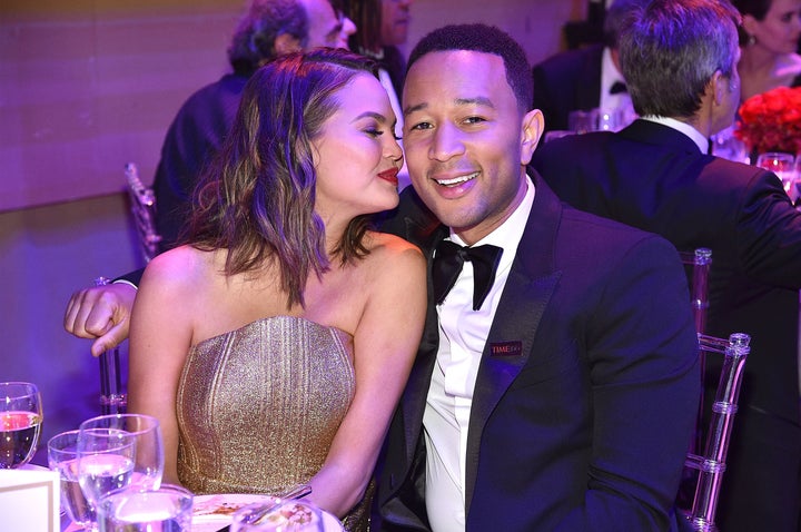 John Legend with his wife Chrissy Teigen at the Time 100 Gala on April 25, 2017.
