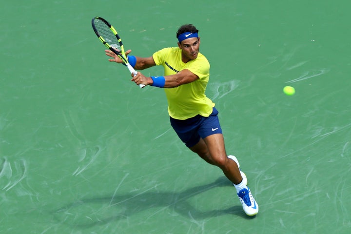 Nadal returns a shot against Albert Ramos-Vinolas on Aug. 18, 2017. 