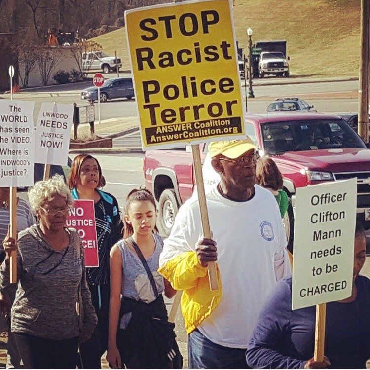 Dr. M. Rick Turner (second from right) at a NAACP demonstration in South Boston -- November 2015.