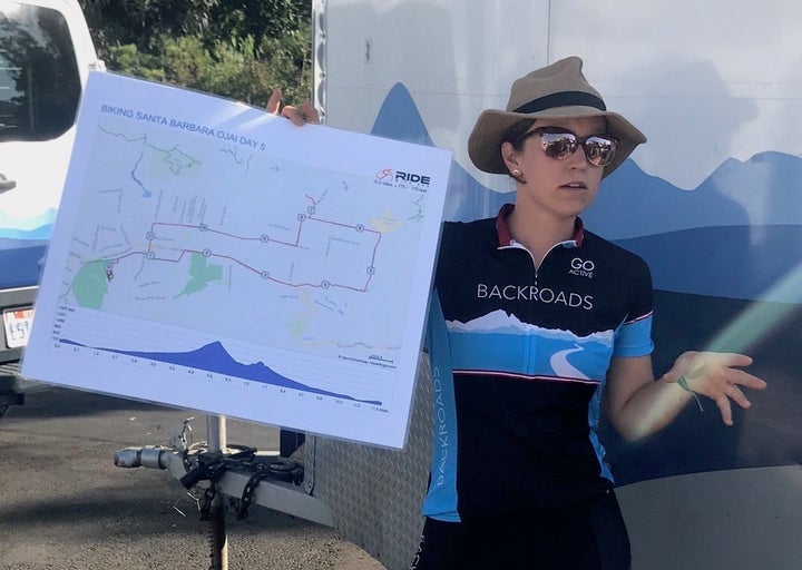 Our Backroads guide Jesse, giving us the bike route for the day.