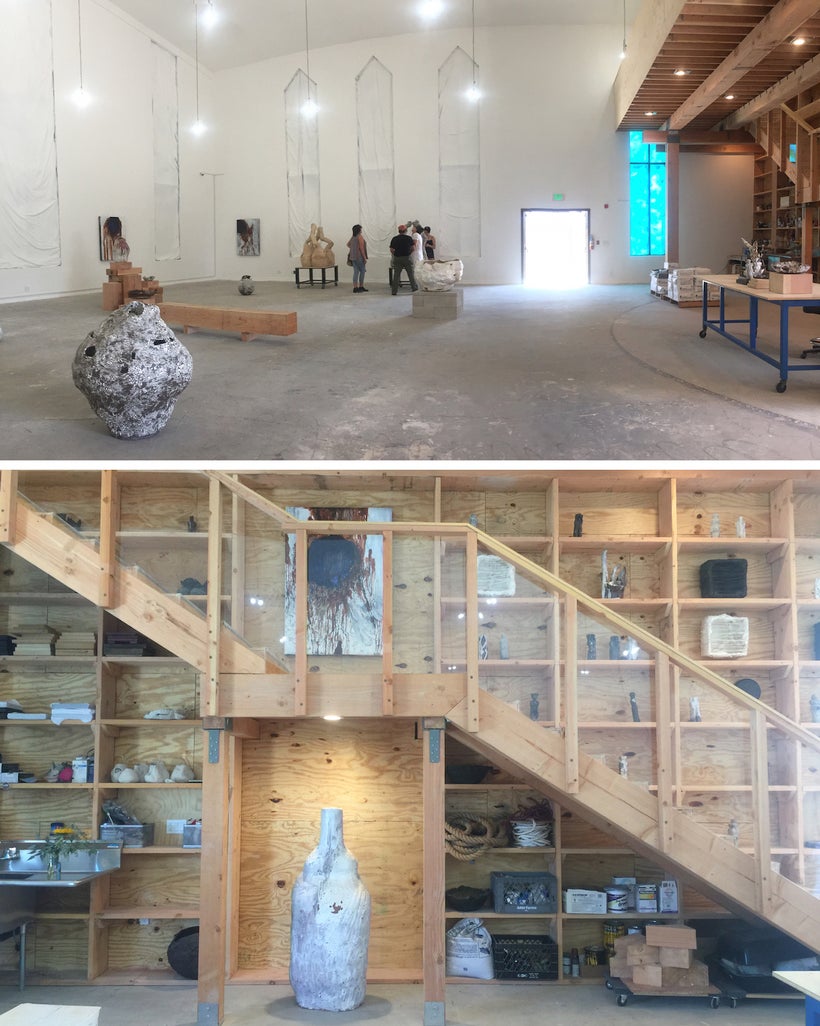 Open Art Studios at former church on South Broadway, now known as Blue Roof Studios. The artwork of Galia Linn. Photo by Edwa