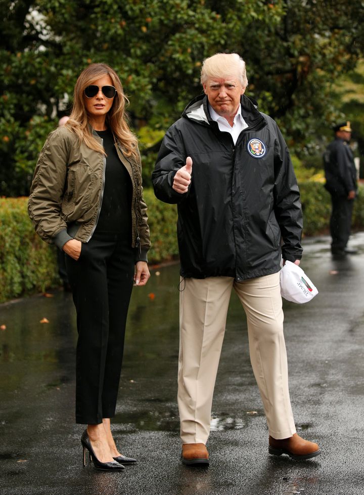 Some people took issue with first lady Melania Trump for wearing these high heels before boarding a flight with President Donald Trump from the White House to Texas on Tuesday.