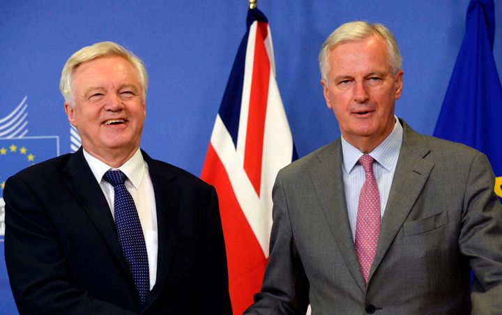 Brexit Secretary David Davis and EU Brexit negotiator Michel Barnier.