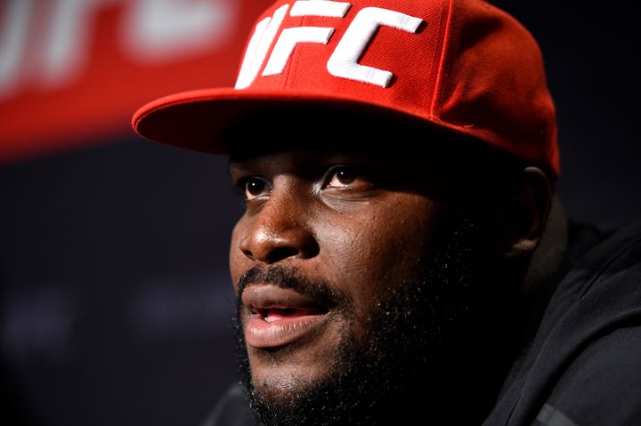Derrick Lewis talks with media during the UFC Fight Night Ultimate Media Day at the Langham Hotel on June 8, 2017 in Auckland, New Zealand.