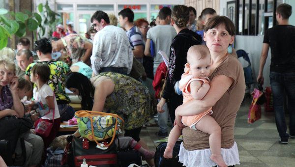 <p>One million people fled eastern Ukraine</p>