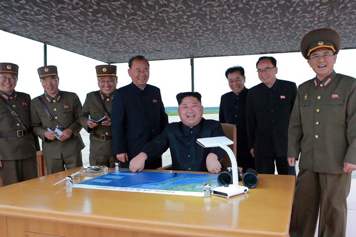 This picture from North Korea's official Korean Central News Agency (KCNA) released on Aug. 30, 2017 shows North Korean