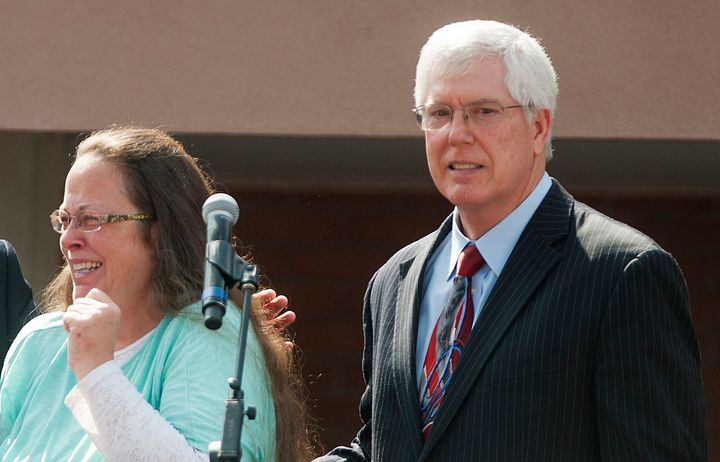 Mat Staver (right) is best known for representing Kentucky county clerk Kim Davis when she refused to issue marriage licenses to same-sex couples. 