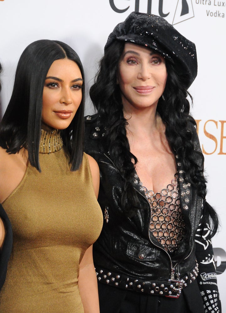 Kim Kardashian and Cher on April 12 in Hollywood. 