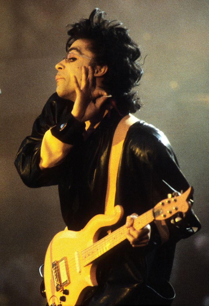 Prince performs during his Sign "O" the Times tour in 1987.