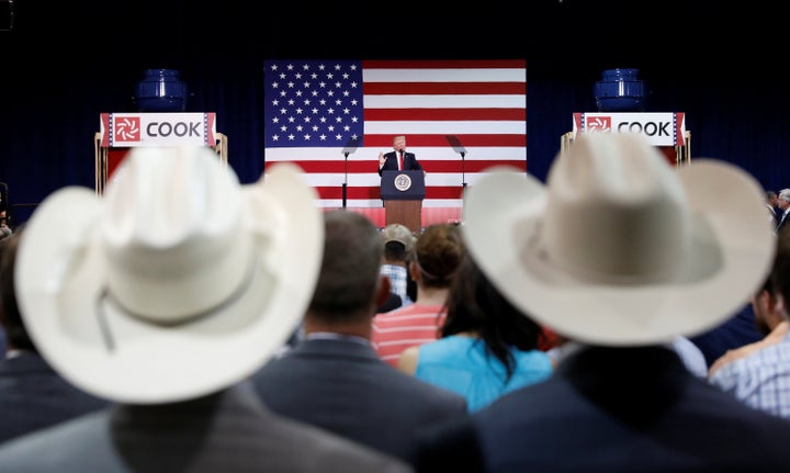 President Donald Trump speaks about tax reform during a visit to Loren Cook Company in Springfield, Missouri, on Wednesday.