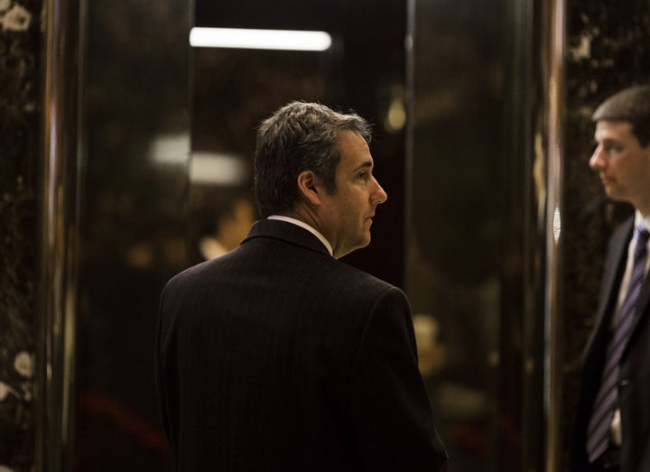 Attorney Michael Cohen arrives at Trump Tower in New York, Jan. 12, 2017.