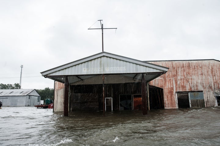 Floodwaters rise in Nome, in southeast Texas.