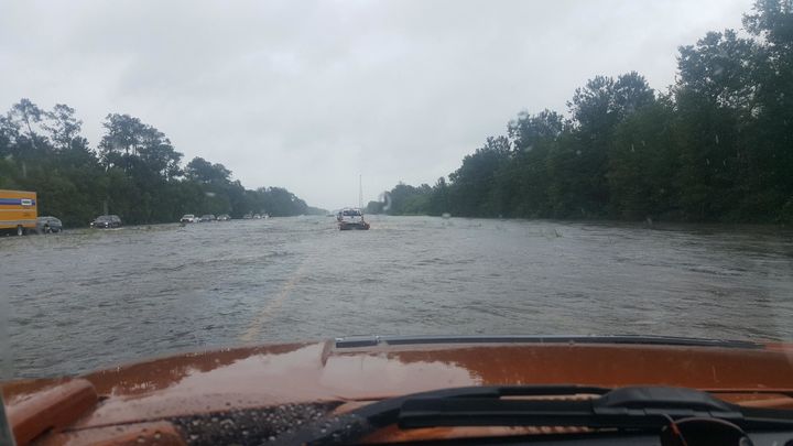 U.S. 90 between Devers and China, Texas, west of Houston, is nearly impassable by 2 p.m. Wednesday. It was closed a short time later.