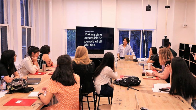 “Making style accessible to people of all abilities”; OSL Executive Director, Grace Jun, briefing this past summer’s fellows