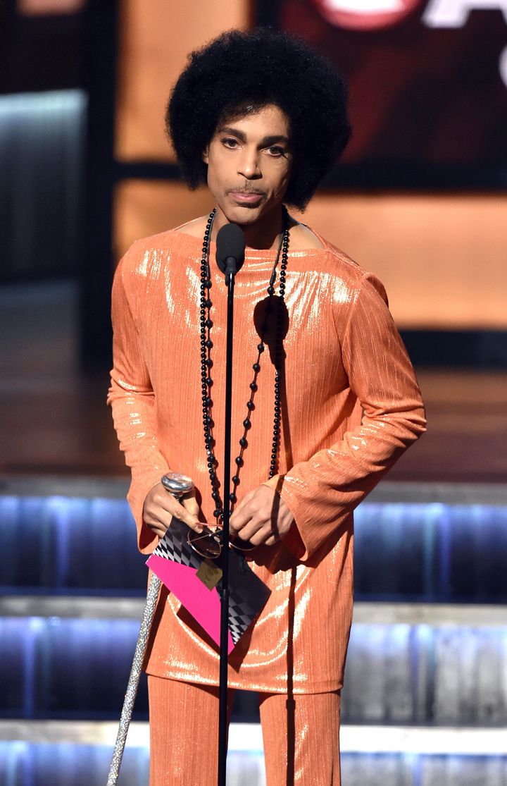 Prince, wearing his favourite colour