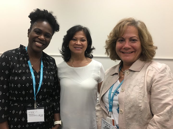 <p>Monique Mirabeau, Cece Nguyen and Joann Petillo at the Women’s Networking Breakfast. </p>