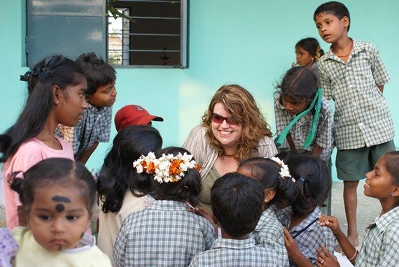 Laurie Hart Sharing Her Love With Children Of Sothikuppam School, Tamil Nadu, India