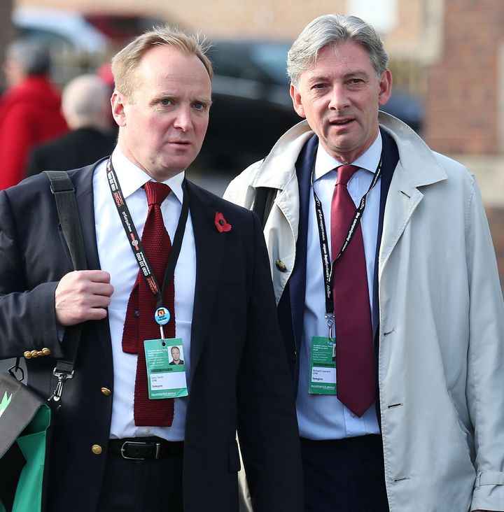 Richard Leonard during his days as an industrial organiser with the GMB, with Gary Smith, the current Scotland secretary for the union