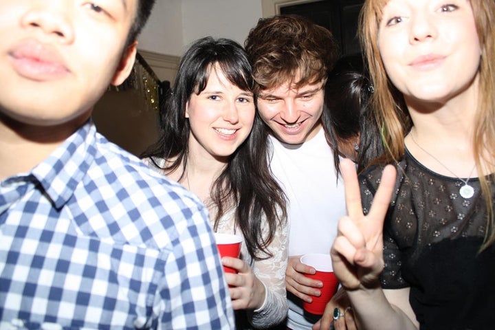 <p>The author (left) and Kim Wall (right) at a gathering in 2013. </p>