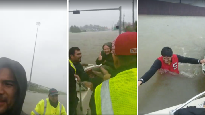 Images from one of several live videos posted to a Facebook page belonging to one of the men whose rescue efforts ended in tr
