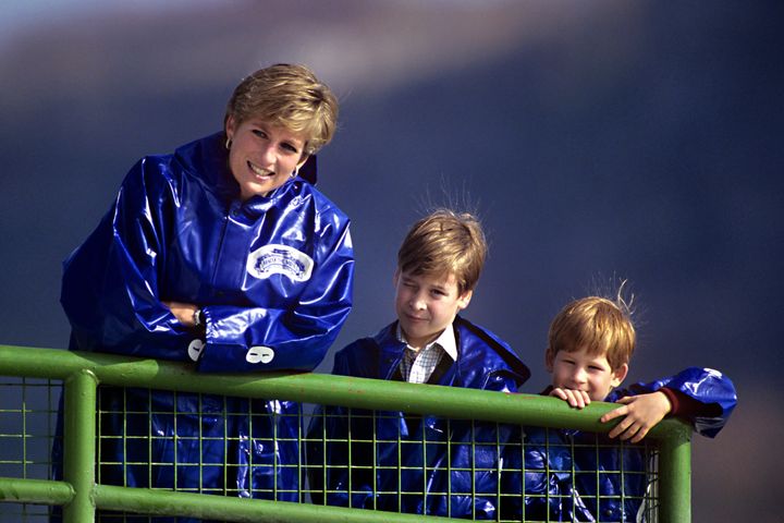 Princess Diana, Prince William and Prince Harry visiting Niagara Falls in 1991. 