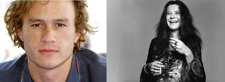 <p>Heath Ledger and Janice Joplin. Both died at age 27 from drug overdose.</p>