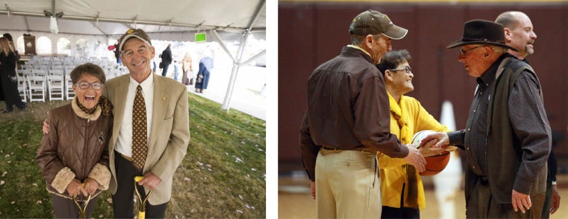 Mick and Susie McMurry / The McMurrys greet Maury Brown in Laramie, WY, in 2014.