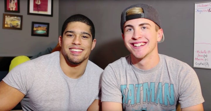 Pro wrestler Anthony Bowens opened up about his bisexuality and relationship with boyfriend Michael (right), with whom he recently celebrated a year.