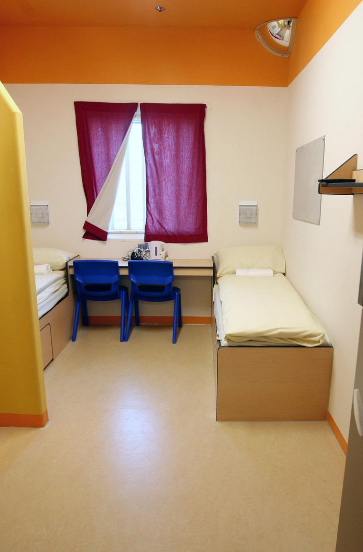 A general view of a detainee room at the facility, near Gatwick Airport, where almost 400 male asylum seekers, illegal immigrants and foreign national offenders facing deportation are held