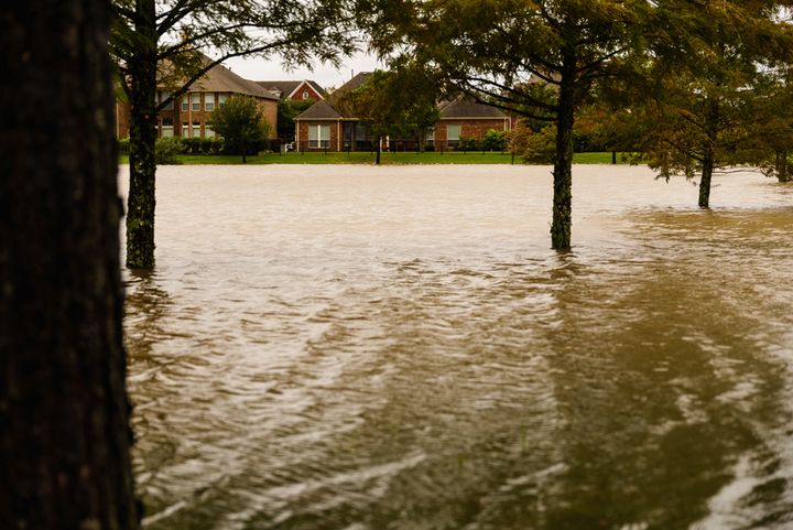Flooding in a Houston neighborhood