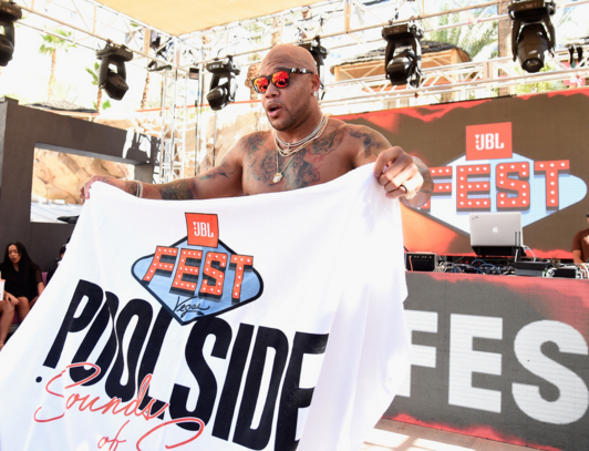 Rapper Flo Rida performs at JBL Poolside