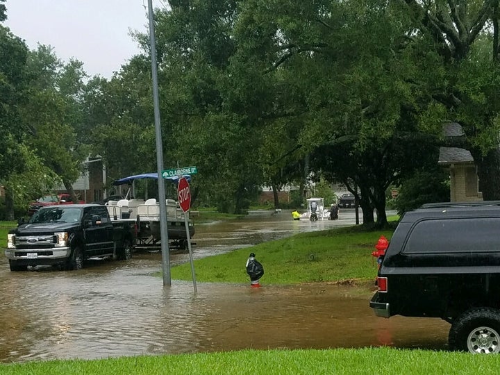 Brandon’s neighborhood in League City, Texas, on Aug. 29.