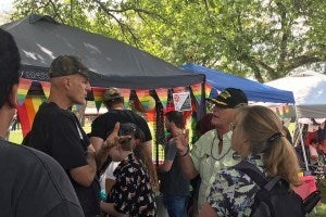 A Vietnam veteran defends Lubbock Pride attendees from hate preacher.