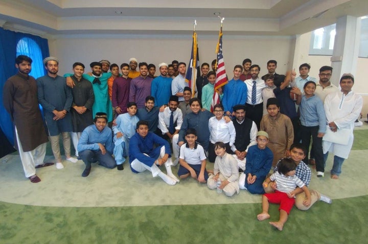 Members of the Houston Ahmadiyya Muslim community gathered at their local mosque for Eid al-Adha services on Friday before getting back to relief efforts.