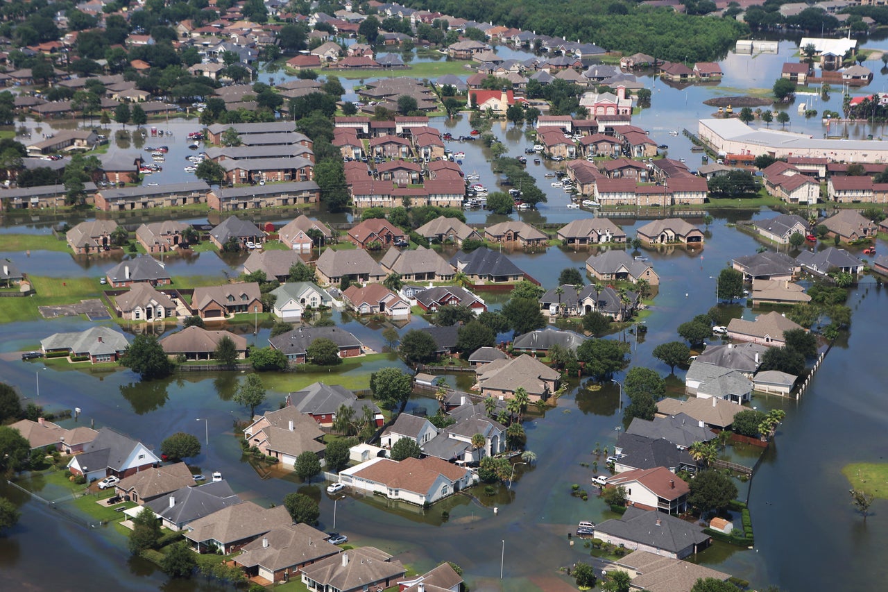 Flying over Port Arthur and Beaumont revealed widespread flooding and devastation from Hurricane Harvey.