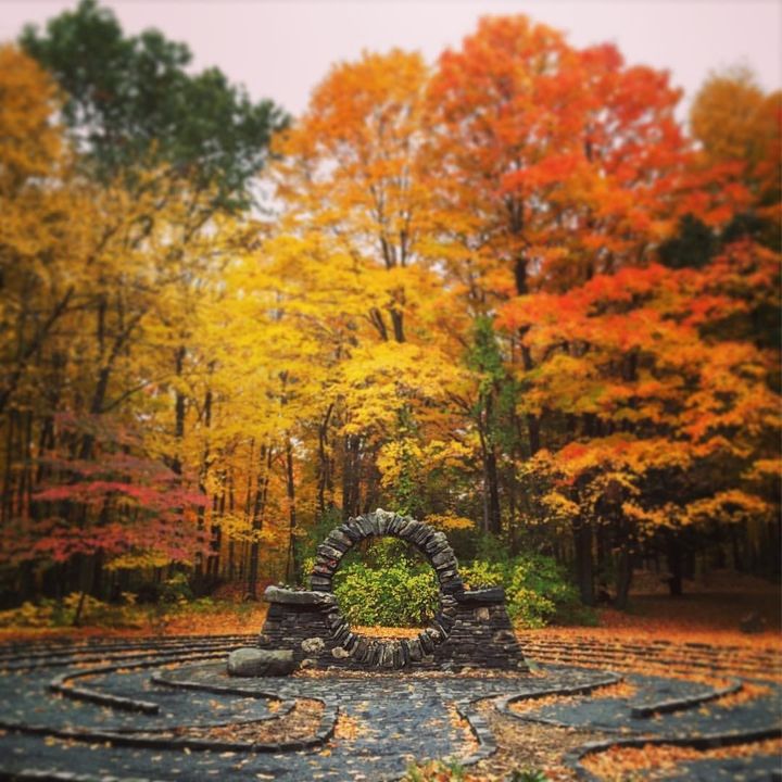 The labyrinth on the campus of Holy Family Passionist Retreat Center and Copper Beech Institute.