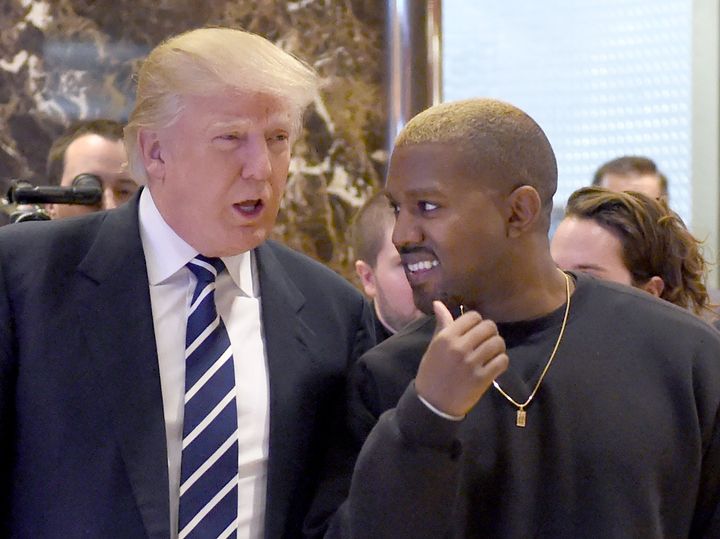 Kanye West and President-elect Donald Trump meet at Trump Tower, Dec. 13, 2016.