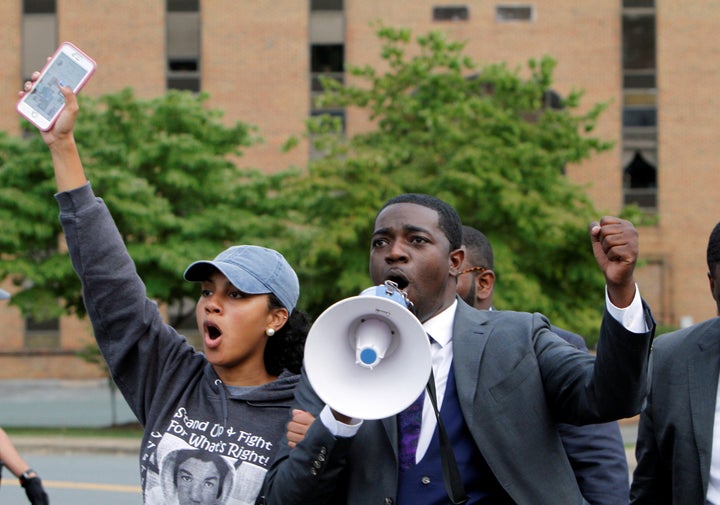 Activists begin their 10-day march from Charlottesville, Virginia, to Washington, D.C., on Monday, Aug. 28, 2017.