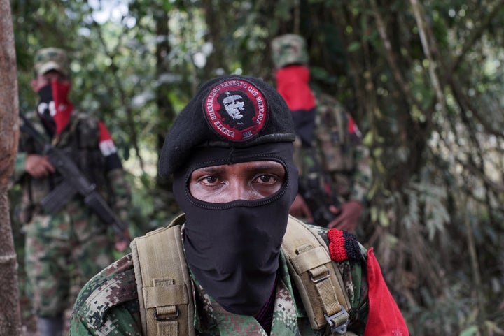 Yerson, commander of the National Liberation Army (ELN), talks to Reuters in the northwestern jungles in Colombia, August 30,
