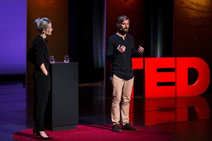 Thordis Elva and Tom Stranger at TEDWomen 2016, San Francisco, California.