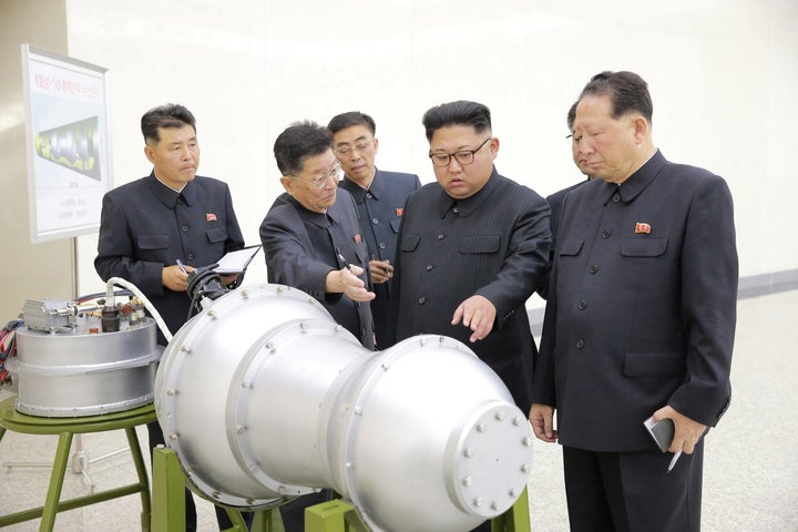 North Korean leader Kim Jong Un provides guidance on a nuclear weapons program in this undated photo released by North Korea's Korean Central News Agency (KCNA) in Pyongyang September 3, 2017. KCNA via REUTERS 