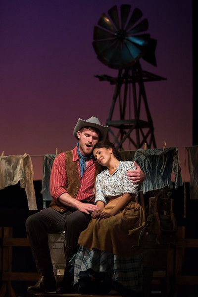 Jarrett Ott (Curly) and Vanessa Becerra (Laurey) in Glimmerglass Festival’s production of Oklahoma!