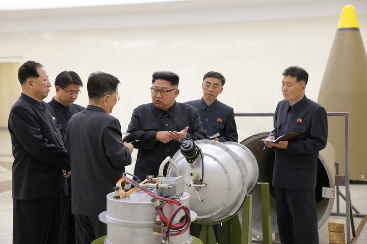 Kim Jong Un appeared to be inspecting a warhead in newly-released undated images