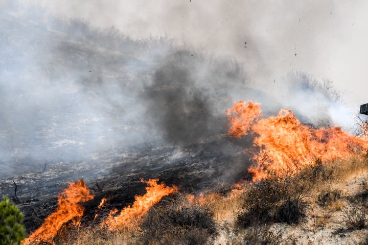 A view from the La Tuna Canyon Fire on Saturday in Los Angeles.