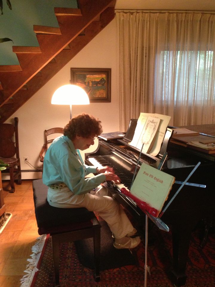 Christine Lindsay at her piano in Vestal— Binghamton, NY, June 2014