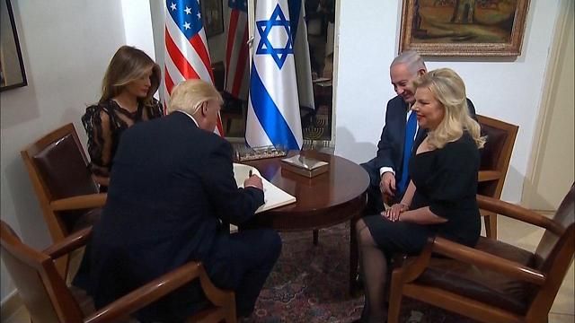 President Trump and the First lady Melania Trump with P.M. Benjamin Netanyahu and First Lady Sara Netanyahu