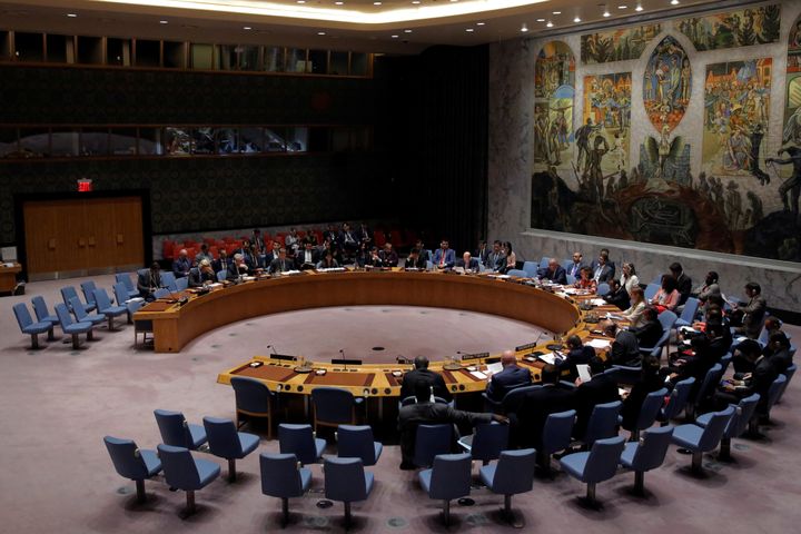 The UN Security Council meeting about North Korea last month.